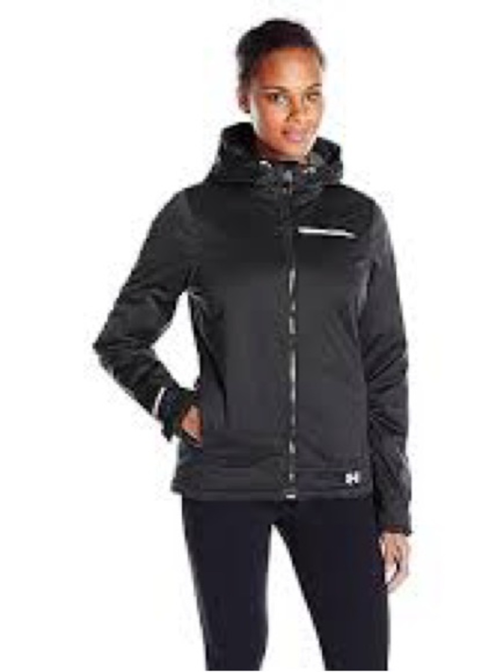 Under Armour Women’s Black Hooded Ski Jacket with Reflective Trim